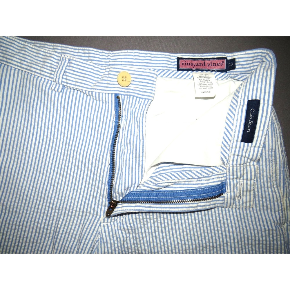 Vineyard Vines Pin Striped 100%‎ Cotton Seersucker Chino Club Shorts Men's 28 - Picture 2 of 5